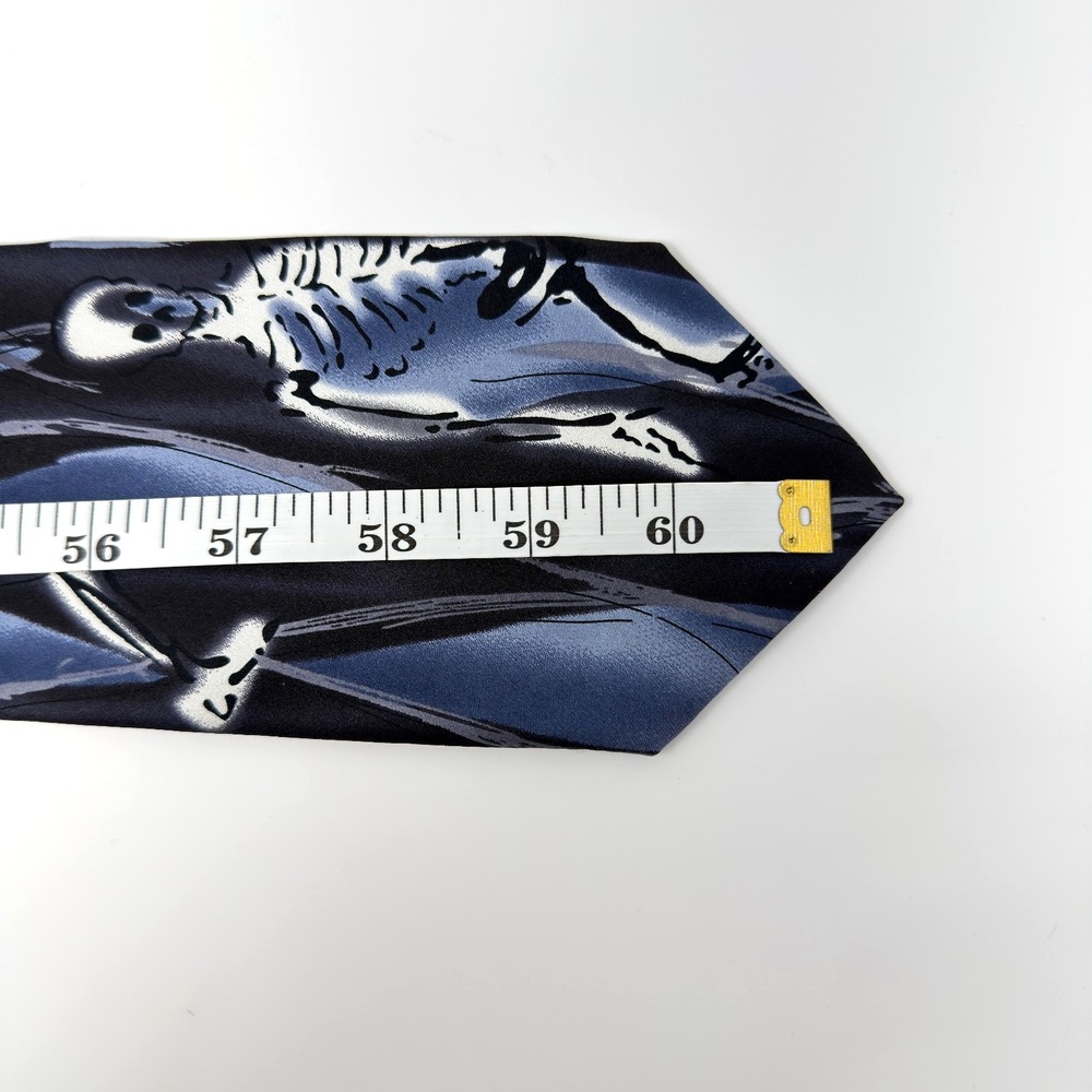 J Garcia Who Goes There Skeleton Art Necktie Multicolor 61.5x3.5 - Picture 6 of 6